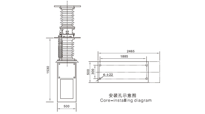 ZW7-40.5戶外真空斷路器安裝尺寸 ZW7-40.5戶外真空斷路器安裝尺寸